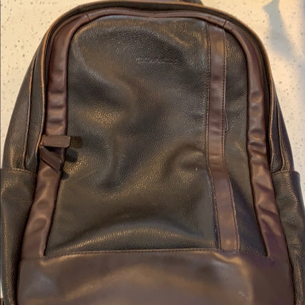 Authentic Mens Leather Coach Backpack-Brown